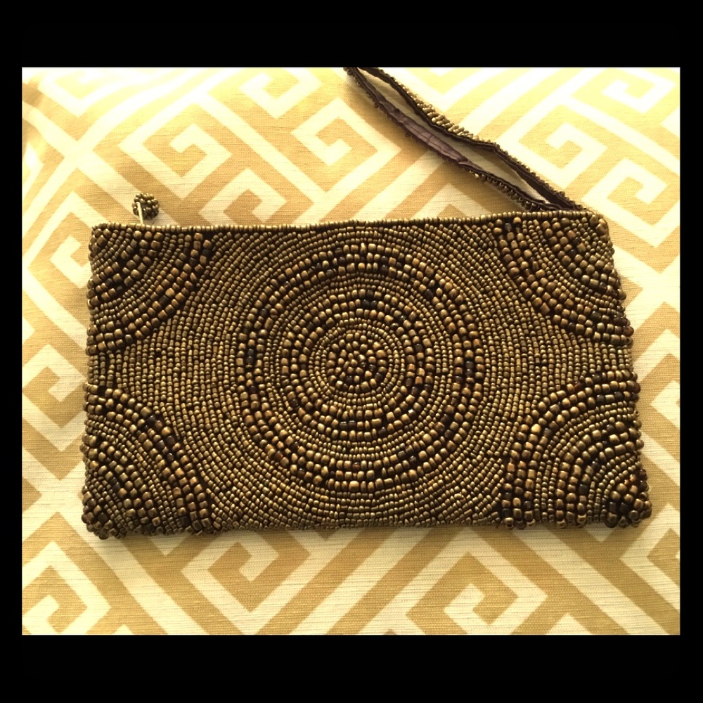 Gold beaded wristlet
